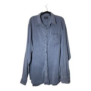 Indigo Palms Lyocell Cotton Blend Mens Blue Button up Shirt XXL Front Down